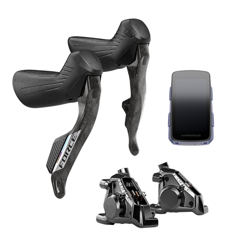 SRAM Force AXS E1 Upgrade Kit|SRAM Force AXS Upgrade Ed Kit (Hammerhead Karoo Force Color Edition, Left Right Shift/Hyd Disc With Flat Mount Calipers)