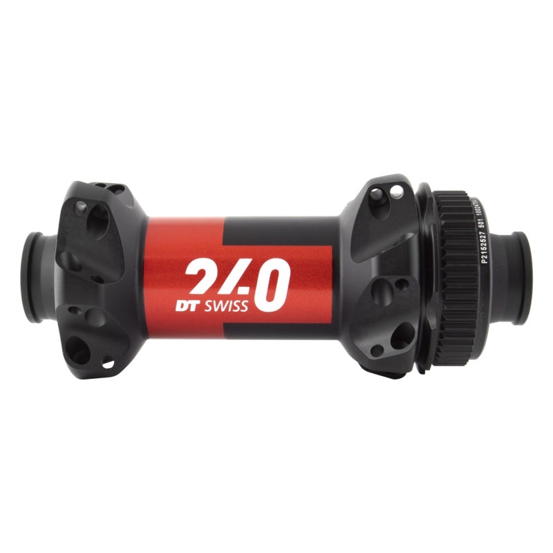 DT Swiss 240 Front Hub – 12 x 100mm Center-Lock Black/Red 24H