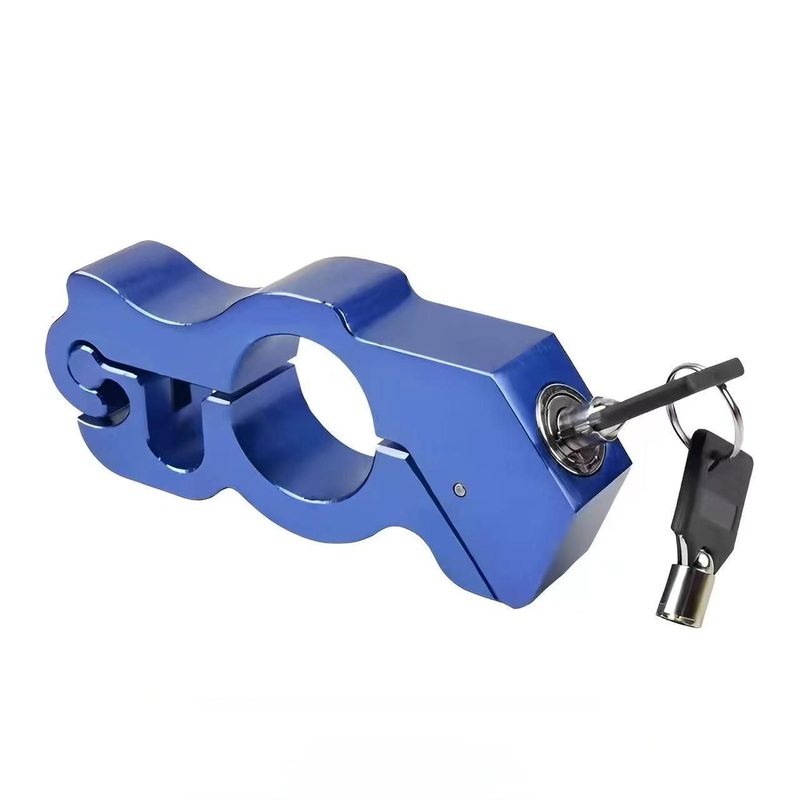 Heavy Duty Anti-Theft Bicycle and Motorcycle Handlebar Lock, (blue)