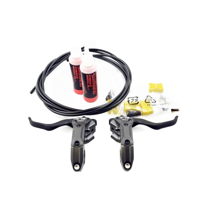 PAIR SHIMANO SLX BL-M665 DISC BRAKE LEVERS WITH HOSE & OIL NEW BLACK BLM665PA