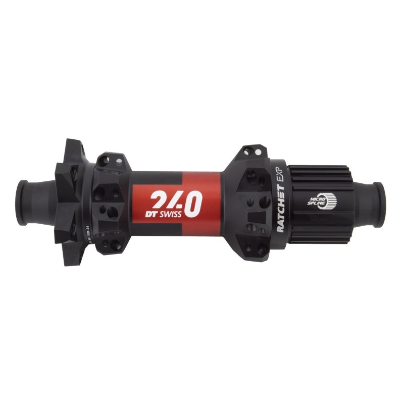 DT Swiss 240 EXP Rear Hub – 12 x 148mm 6-Bolt Micro Spline BLK/Red 28H 36pt Straight Pull
