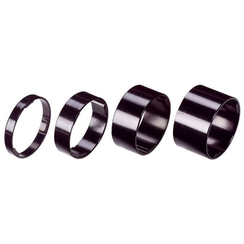 BBB – LightSpace|BBB ‘LIGHTSPACE’ 1.1/8″ SPACERS GLOSS BLACK ALLOY  5/10/15/20mm|BBB ‘LIGHTSPACE’ 1.1/8″ SPACERS BLACK ALLOY  5/10/15/20mm
