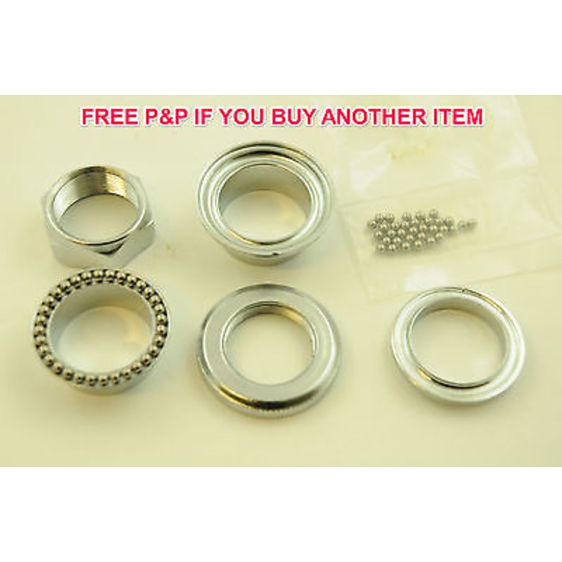 TRADITIONAL BIKE 1 30mm ROADSTER CHROME HEADSET COMPLETE LOOSE BEARINGS RARE
