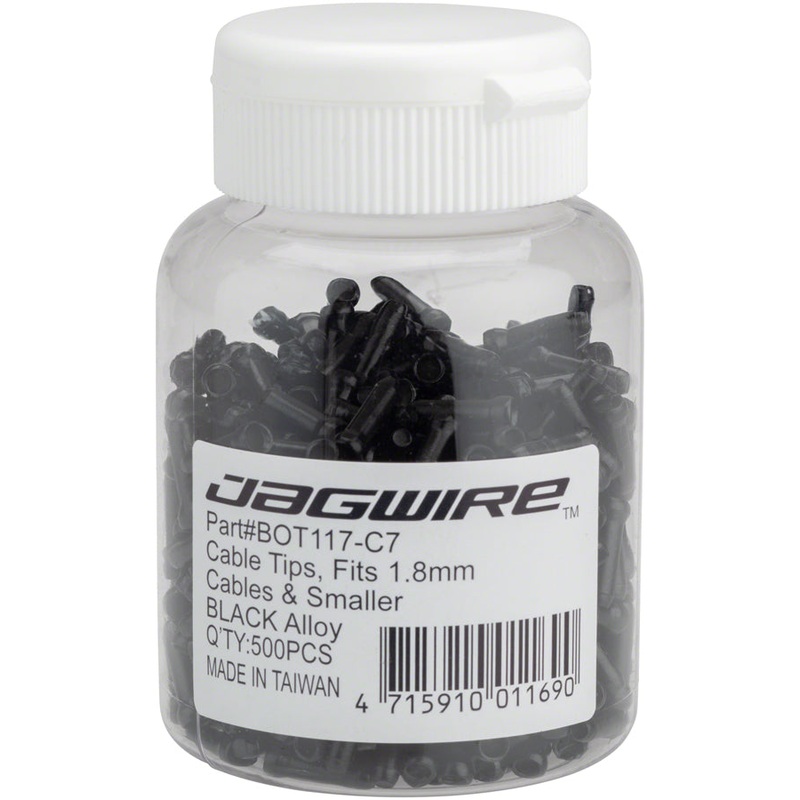 Jagwire 1.8mm Cable End Crimps Black Bottle/500