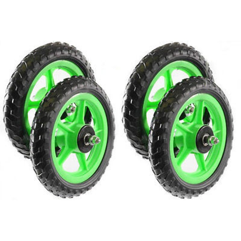 SET OF FOUR 4 x 10 (250MM) MAG WHEELS SCOOTER,GO KART,TROLLEY PROJECTS ETC