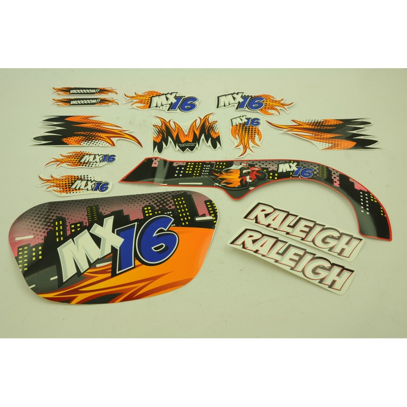 16 RALEIGH MX16 DECAL TRANSFER SET,STICKER PACK SUIT OTHER BIKES WTFRMX16