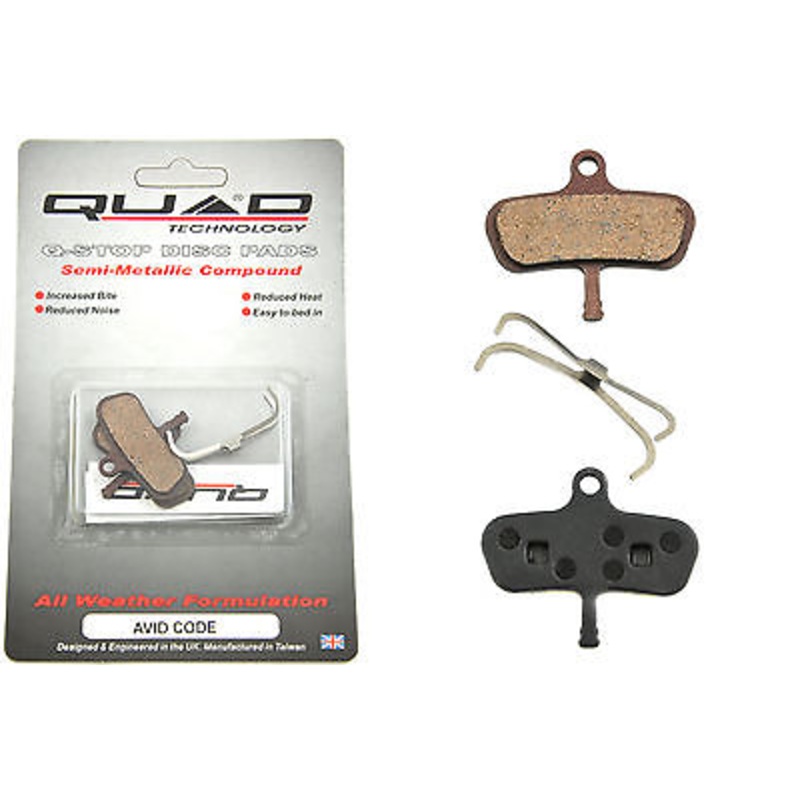 AVID CODE MOUNTAIN BIKE DISC BRAKE PADS BY QUAD SEMI-METALLIC 50% OFF RRP QDP44