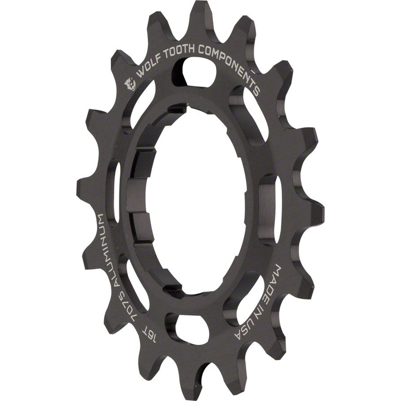 Wolf Tooth Single Speed Aluminum Cog – 16t Compatible 3/32 Chains BLK