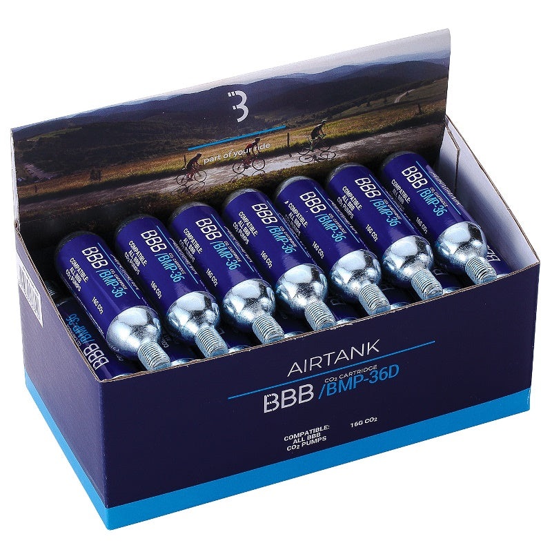 BBB – AirTanks 16g CO2 Cartridges, 30pc Display Box