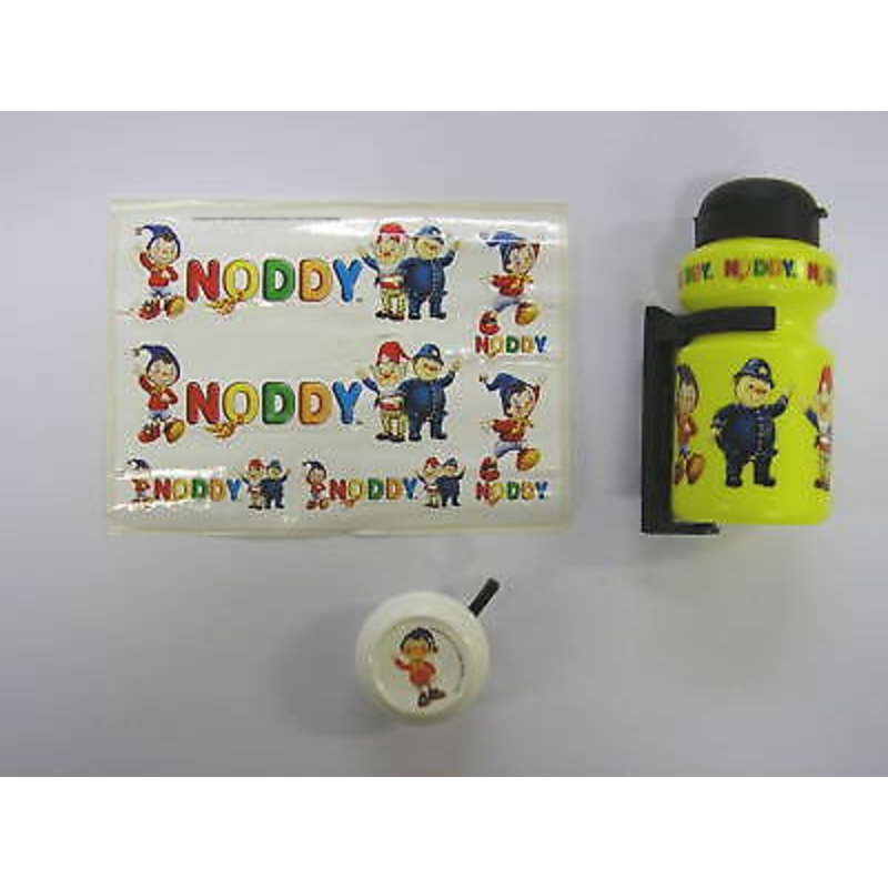 NODDY BICYCLE BELL + BICYCLE WATER BOTTLE WITH STICKER CLASSIC GREAT IDEAL PRESENT