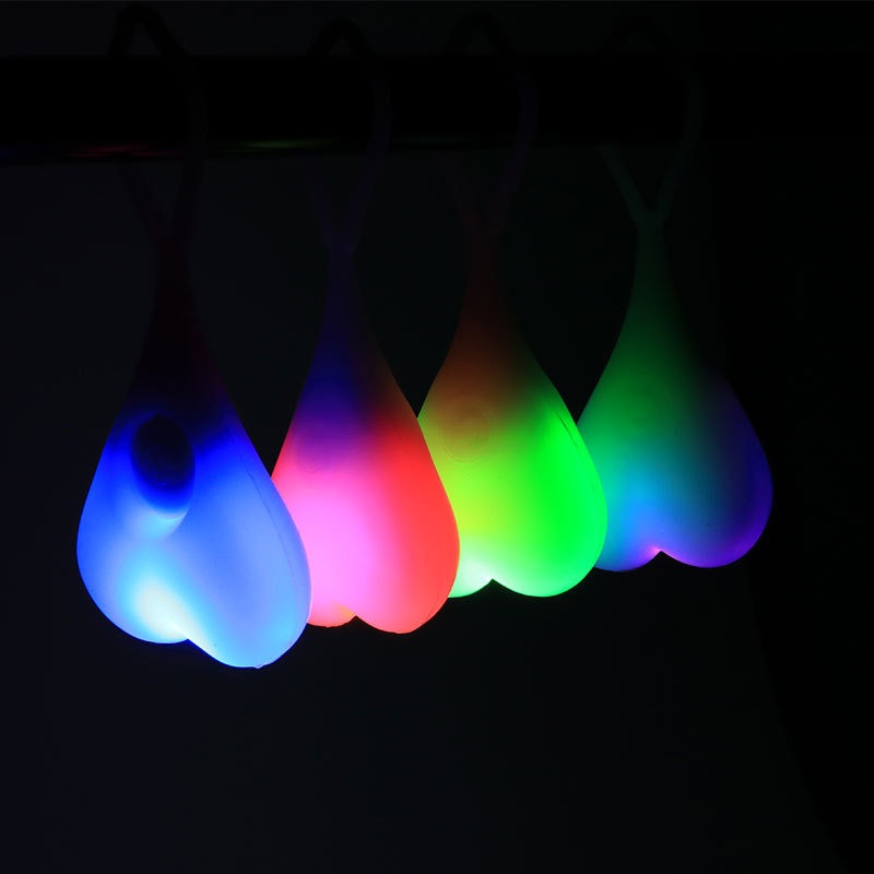 Bicycle Lights Outdoor Backpack Lights Silicone Hanging Lights Jumping Heart Bicycle Riding Tail Lights