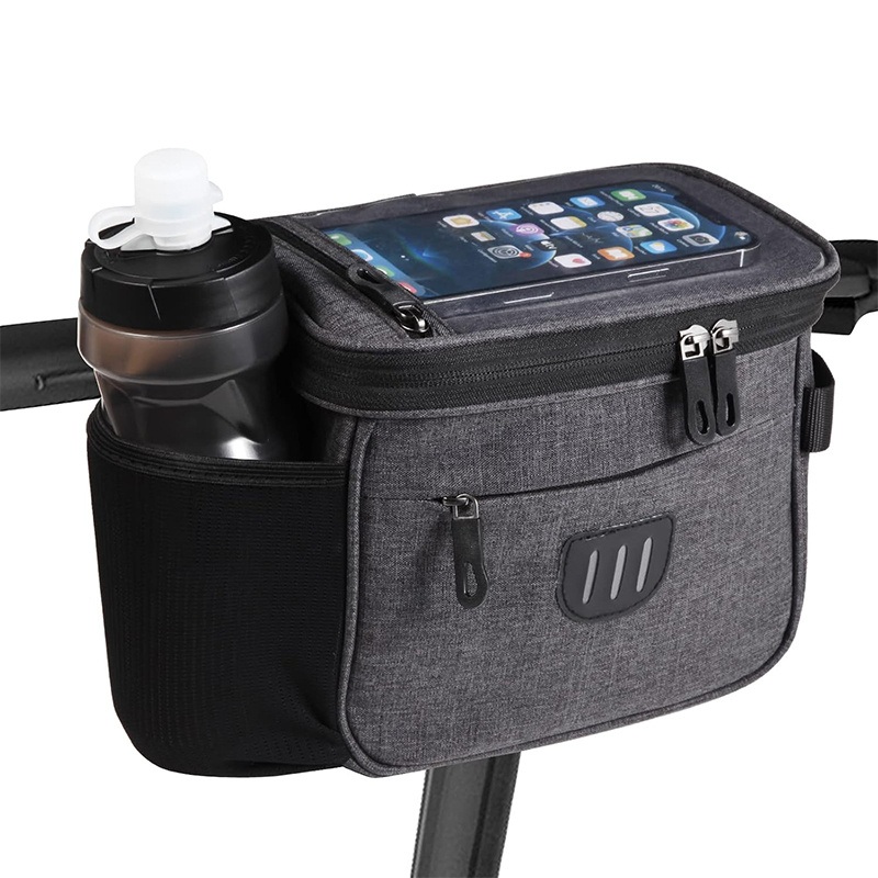 Bike Handlebar Bag, Large Bicycle Front Storage Pouch Bag with Shoulder Strap
