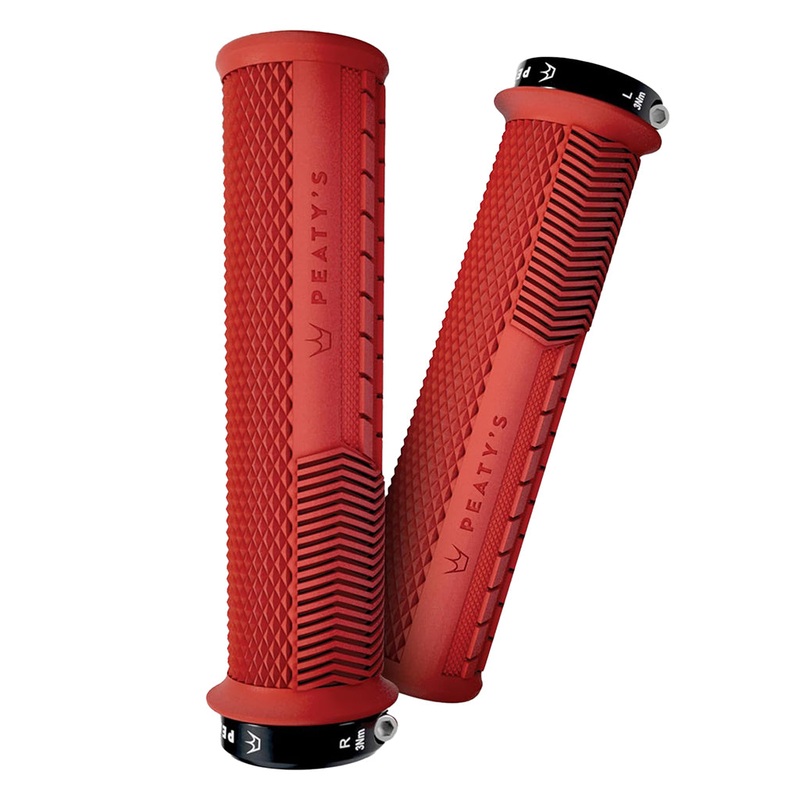 Peaty’s Race Control Knurl Thin Lock-On Grips Pair Red