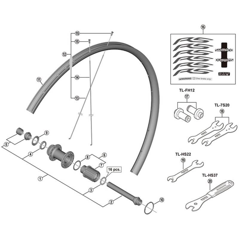 Shimano Spares FH-RS470 left hand lock nut and cone with dust cover