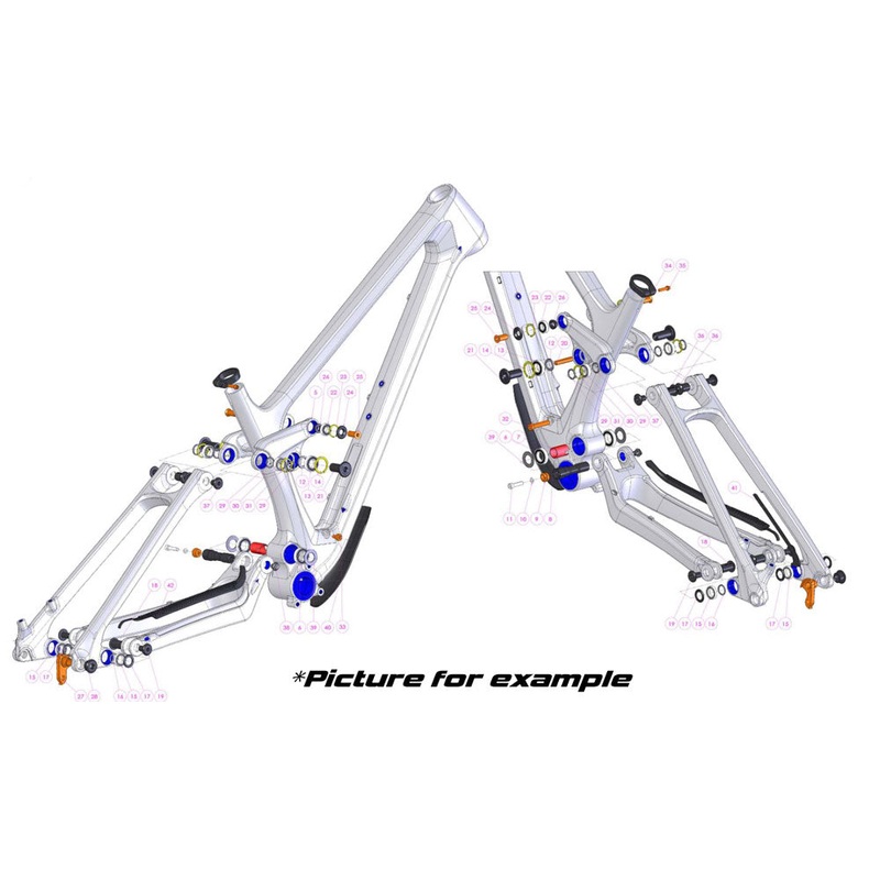 Transition Frame Small Parts|TSFA-SAX Seatstay Pivot Axle 15mm x 22.5mm|TSFA-LWS Bearing Spacer 15mm x 19mm x 2.5mm|TSFC-MAX-B|TSFC-MNT-B|6x10x1T Main Pivot Spacer|A6DA-CCP|ASEE-LWS|ASEE-SAX-26L|ASEE-SNT|C65A-RCP Chainstay Pivot Axle Cap|IRTW-22|M6 x 20L-