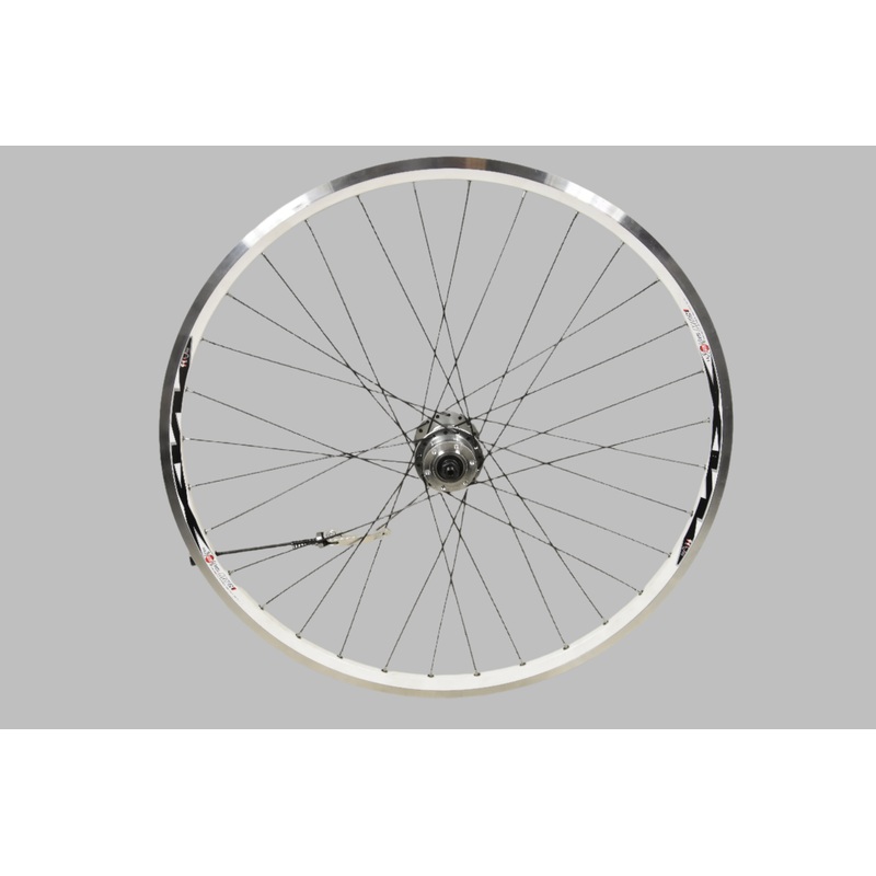 26MTB (559×17) DISC HUB BIKE FRONT WHEEL WHITE DOUBLE WALL RIM QUICK RELEASE H