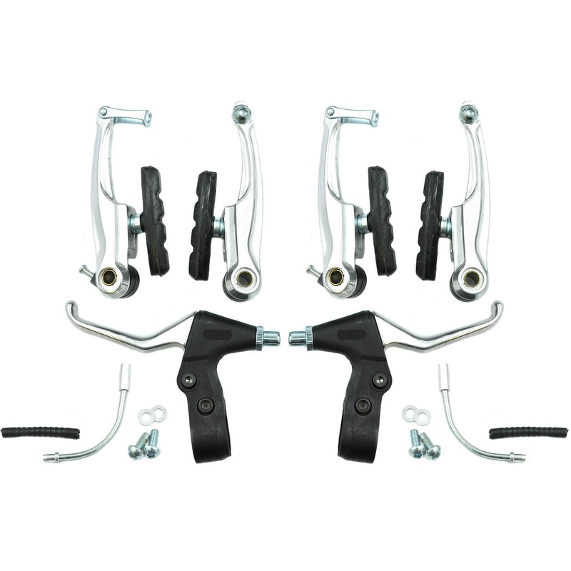 V BRAKE MTB ALLOY BRAKE SET WITH LEVERS & FITTINGS +COLOUR CABLES AVAILABLE NEW