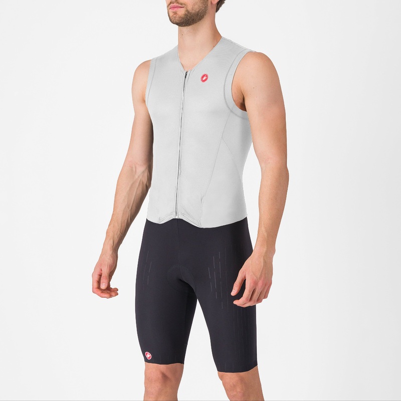 Body senza maniche Castelli Free Sanremo 3 Suit – Bianco