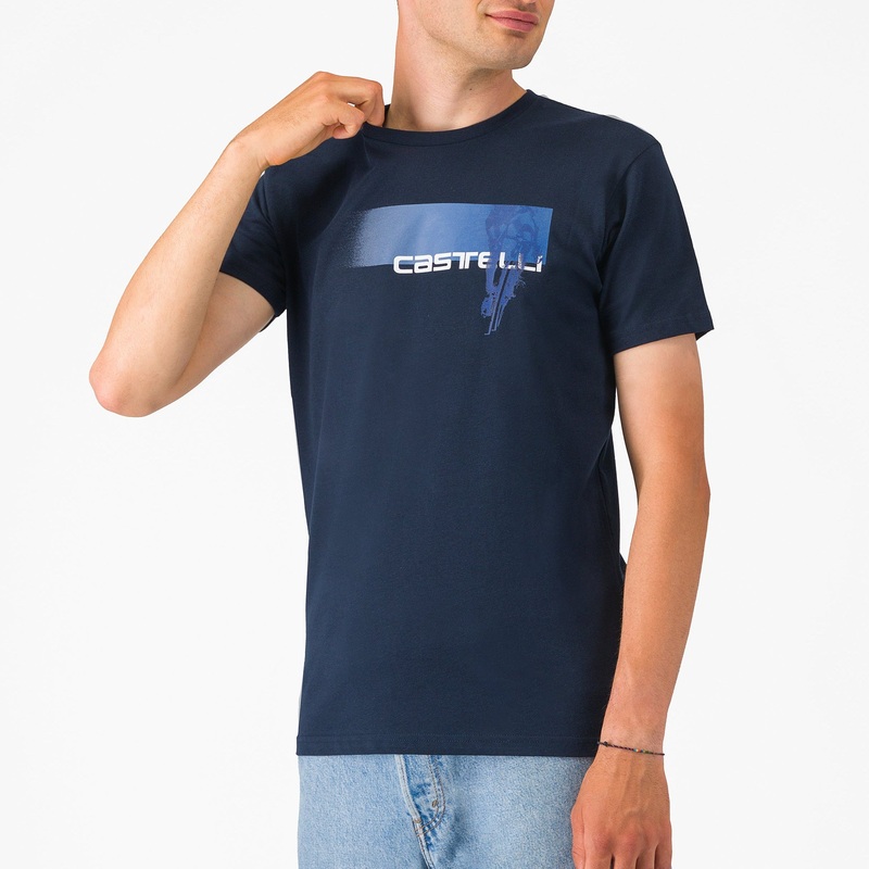 T-Shirt Castelli Veloce – Blu|S|M|L|XL|XXL|Blu