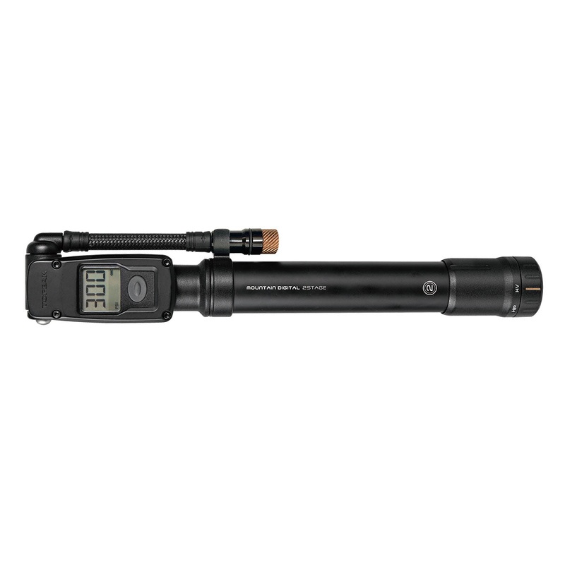 Topeak Mountain Digital Shock/Tire Mini Pump – 2Stage 300psi Black